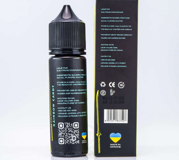 Жидкость eight by Katana Salt Rainbow Candy 50ml 50mg на солевом никотине со вкусом конфет Скитлз