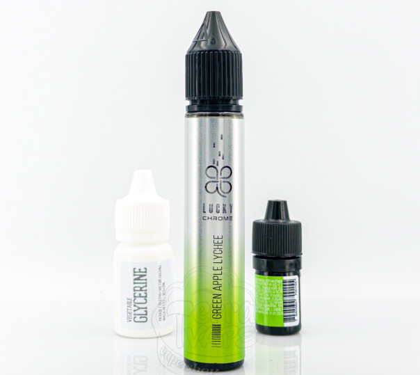Рідина Lucky Chrome Salt Green Apple Lychee 30ml 50mg зі смаком зеленого яблука та лічі з холодком (набір компонентів)