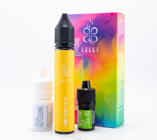 Рідина Lucky Salt Coconut Melon 30ml 50mg зі смаком кокоса та дині з прохолодою (набір компонентів)