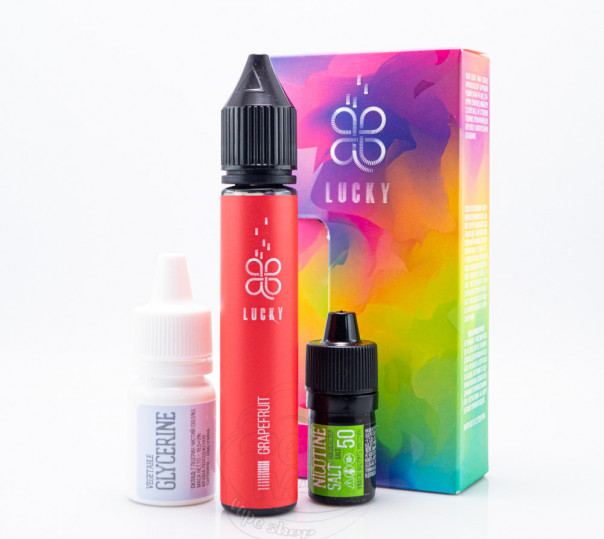 Рідина Lucky Salt Grapefruit 30ml 50mg зі смаком грейпфруту з холодком (набір компонентів) Рідина Lucky Salt Grapefruit 30ml 50mg зі смаком грейпфруту з холодком (набір компонентів)
