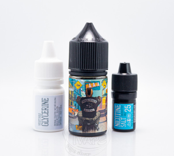 Рідина Troublemaker Salt Havana 30ml 50mg зі смаком кубинської сигари (набір компонентів)