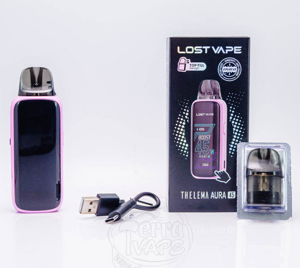 Lost Vape Thelema Aura 45 Pod Kit 1600mAh Багаторазова POD система Lost Vape Thelema Aura 45 Pod Kit 1600mAh Багаторазова POD система
