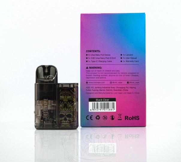 Lost Vape Ursa Baby Pod Kit 800mAh Black Clear Многоразовая POD система