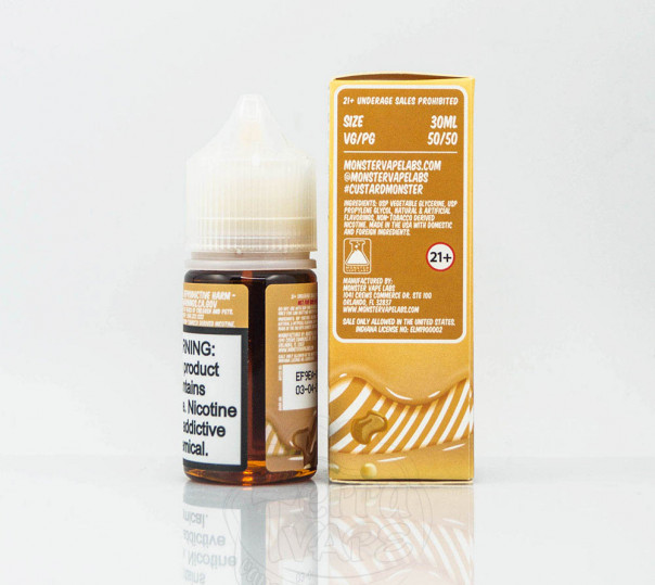 Рідина Custard Monster Salt Butterscotch 30ml 48mg на сольовому нікотині зі смаком крему та іриски Рідина Custard Monster Salt Butterscotch 30ml 48mg на сольовому нікотині зі смаком крему та іриски