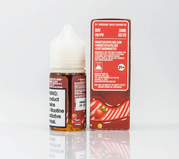 Жидкость Custard Monster Salt Strawberry 30ml 48mg на солевом никотине со вкусом клубничного крема