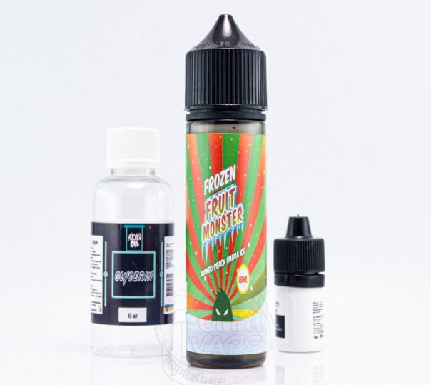 Рідина Frozen Fruit Monster Organic Mango Peach Guava Ice 60ml 6mg зі смаком манго, гуави і персика (набір компонентів)