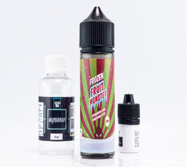 Рідина Frozen Fruit Monster Organic Strawberry Kiwi Pomegranate Ice 60ml 0mg зі смаком полуниці, ківі та граната (набір компонентів)