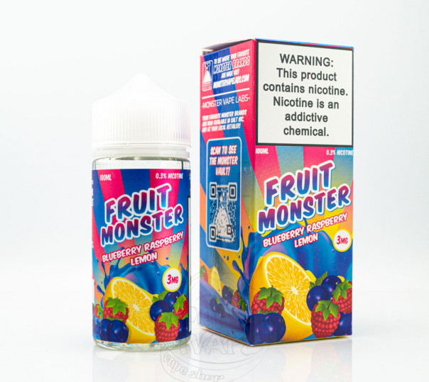 Жидкость Fruit Monster Organic Blueberry Raspberry Lemon 100ml 3mg