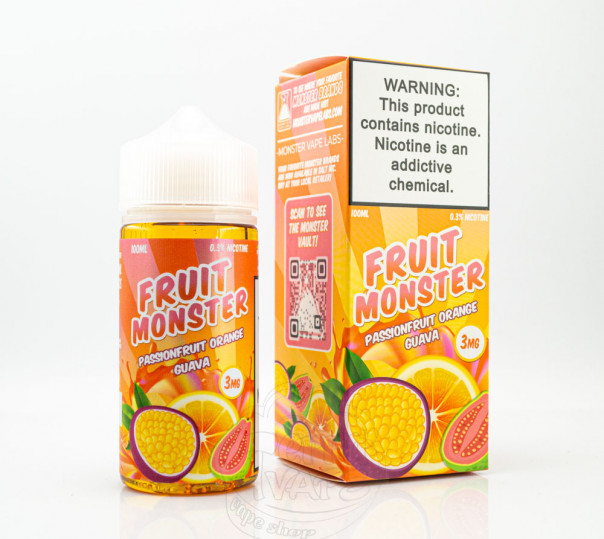 Жидкость Fruit Monster Organic Passionfruit Orange Guava 100ml 3mg