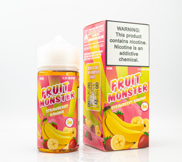 Рідина Fruit Monster Organic Strawberry Banana 100ml 3mg