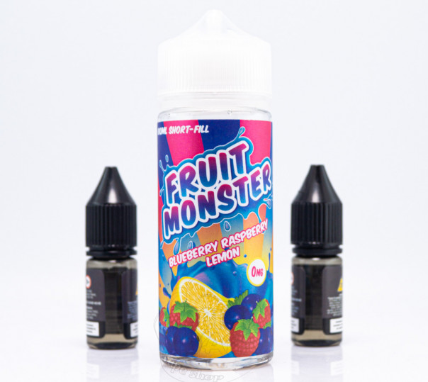 Жидкость Fruit Monster Organic Shortfill Blueberry Raspberry Lemon 110ml 1.5mg со вкусом киви, граната и клубники