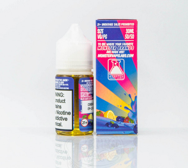 Жидкость Fruit Monster Salt Blueberry Raspberry Lemon 30ml 48mg на солевом никотине со вкусом черники и малины с лимоном