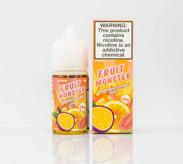 Рідина Fruit Monster Salt Passionfruit Orange Guava 30ml 24mg на сольовому нікотині зі смаком маракуї, апельсина та гуави
