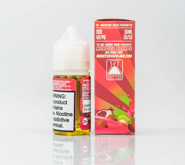 Рідина Fruit Monster Salt Strawberry Kiwi Pomegranate 30ml 24mg на сольовому нікотині зі смаком ківі, полуниці та граната