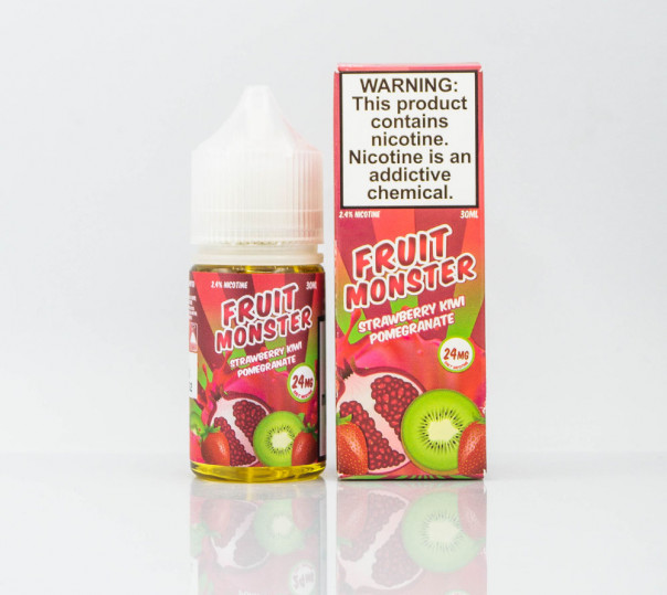 Рідина Fruit Monster Salt Strawberry Kiwi Pomegranate 30ml 48mg на сольовому нікотині зі смаком ківі, полуниці та граната