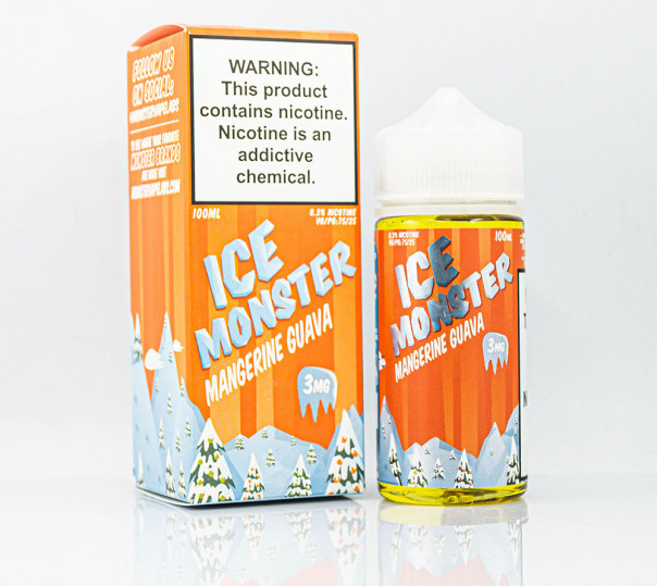 Рідина Ice Monster Organic Mangerine Guava 100ml 3mg на органічному нікотині зі смаком манго, тангерина і гуави з холодком