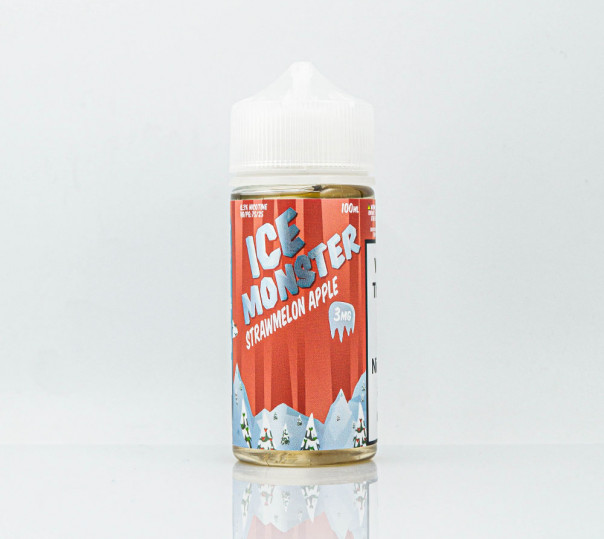 Рідина Ice Monster Organic Strawmelon Apple 100ml 3mg на органічному нікотині зі смаком полуниці, кавуна і яблука з холодком Рідина Ice Monster Organic Strawmelon Apple 100ml 3mg на органічному нікотині зі смаком полуниці, кавуна і яблука з холодком