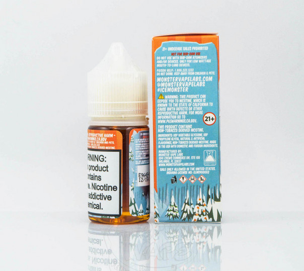 Жидкость Ice Monster Salt Mangerine Guava 30ml 48mg на солевом никотине со вкусом мандарина и гуавы с холодком Жидкость Ice Monster Salt Mangerine Guava 30ml 48mg на солевом никотине со вкусом мандарина и гуавы с холодком