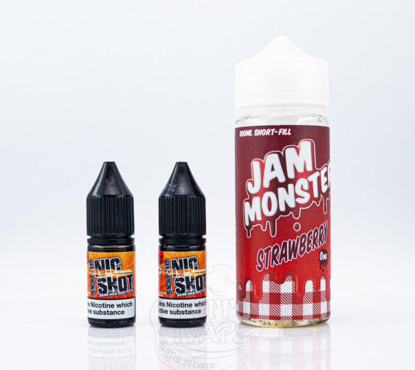 Жидкость Jam Monster Organic Shortfill Strawberry 110ml 1.5mg со вкусом клубничного джема
