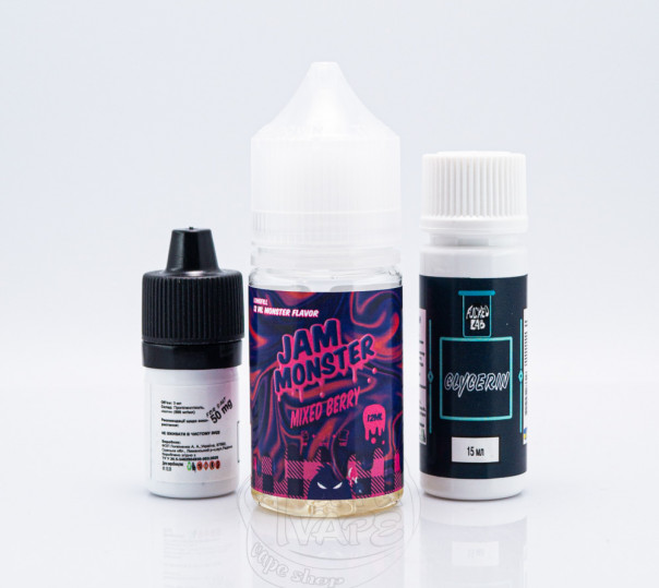Рідина Jam Monster Salt Mixed Berry 30ml 25mg зі смаком ягідного джему (набір компонентів)