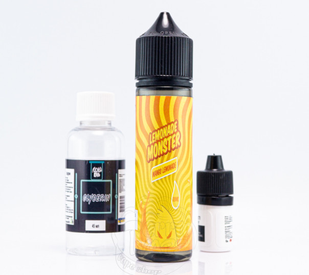 Рідина Lemonade Monster Organic Mango Lemonade 60ml 0mg зі смаком мангового лимонаду (набір компонентів)