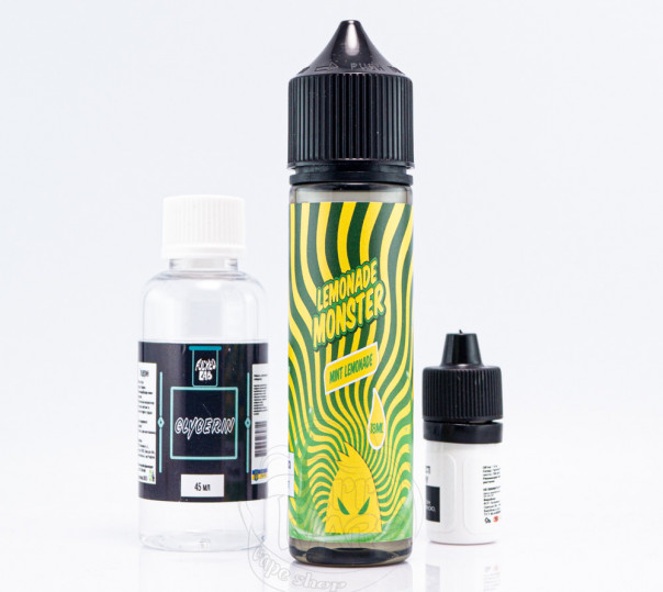 Рідина Lemonade Monster Organic Mint Lemonade 60ml 0mg зі смаком м'ятного лимонаду (набір компонентів)