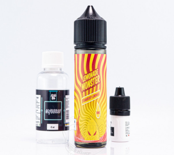 Жидкость Lemonade Monster Organic Strawberry Lemonade 60ml 3mg со вкусом клубничного лимонада (набор компонентов)