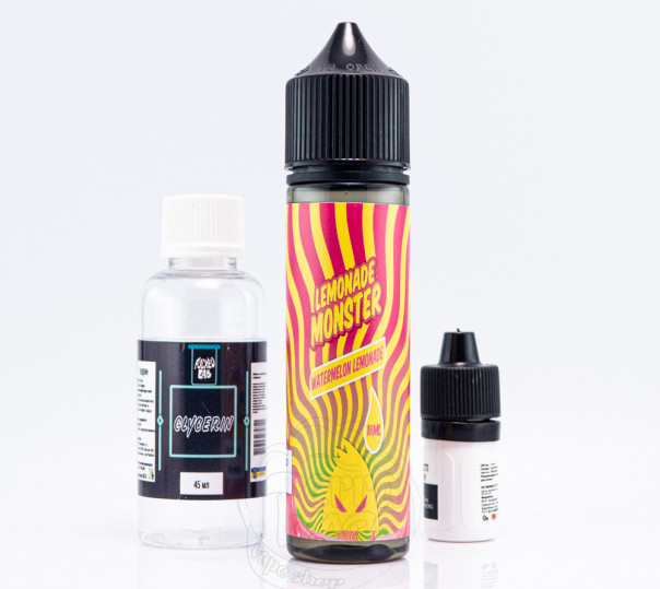 Рідина Lemonade Monster Organic Watermelon Lemonade 60ml 0mg зі смаком кавунового лимонаду (набір компонентів)