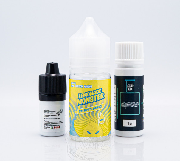 Рідина Lemonade Monster Salt Blueberry Lemonade 30ml 50mg зі смаком чорничного лимонаду (набір компонентів)