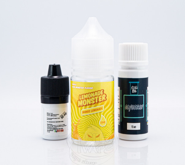 Рідина Lemonade Monster Salt Mango Lemonade 30ml 25mg зі смаком мангового лимонаду (набір компонентів)