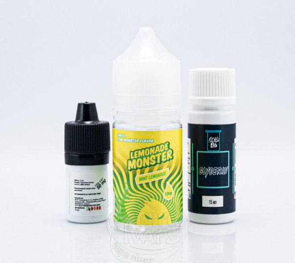 Рідина Lemonade Monster Salt Mint Lemonade 30ml 25mg зі смаком лимонаду з м'ятою (набір компонентів)