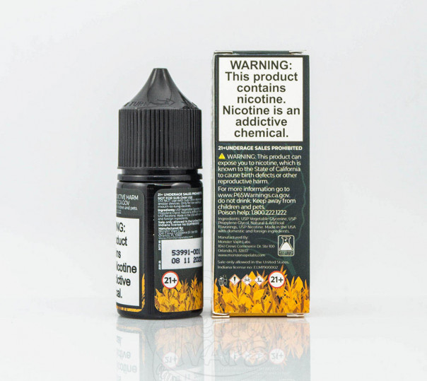Жидкость Tobacco Monster Salt Menthol 30ml 24mg на солевом никотине со вкусом табачки с ментолом Жидкость Tobacco Monster Salt Menthol 30ml 24mg на солевом никотине со вкусом табачки с ментолом