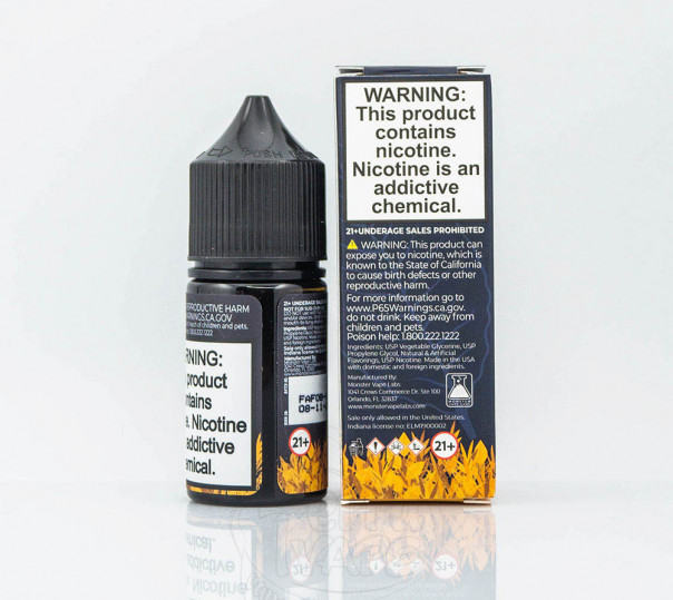 Рідина Tobacco Monster Salt Smooth 30ml 24mg на сольовому нікотині зі смаком тютюну з кремом