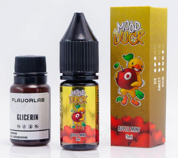 Рідина MoodDuck Salt Apple Mint 10ml 50mg зі смаком яблука та м'яти (набір компонентів)