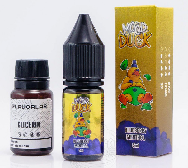 Рідина MoodDuck Salt Blueberry Menthol 10ml 50mg зі смаком чорниці з ментолом (набір компонентів)
