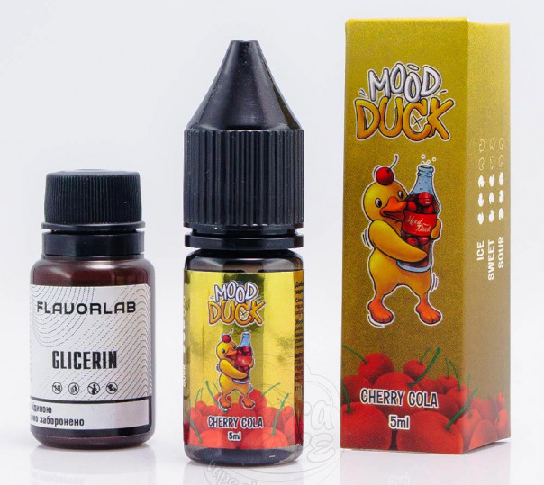 Рідина MoodDuck Salt Cherry Cola 10ml 50mg зі смаком вишневої коли (набір компонентів)