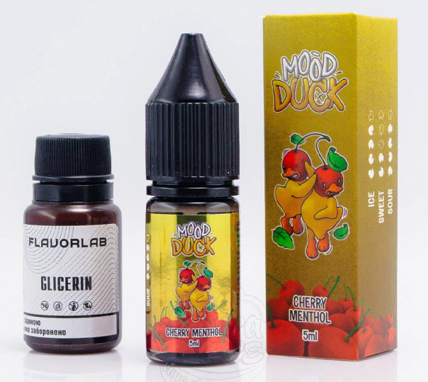Жидкость MoodDuck Salt Cherry Menthol 10ml 50mg со вкусом вишни с ментолом (набор компонентов)
