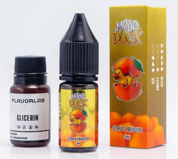 Рідина MoodDuck Salt Citrus Paradise 10ml 50mg зі смаком цитрусових фруктів (набір компонентів)