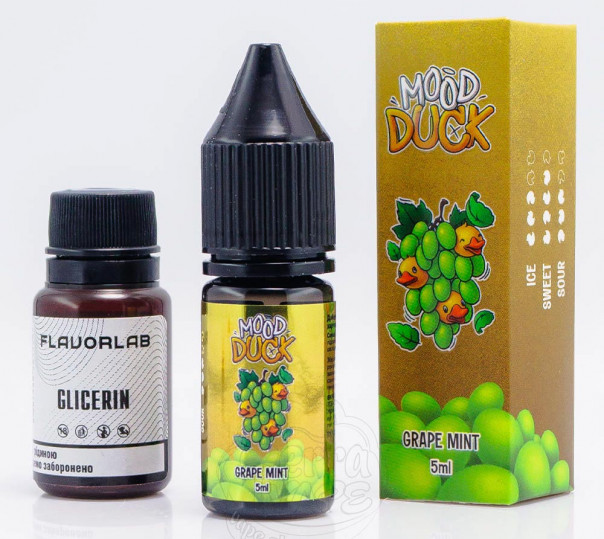 Рідина MoodDuck Salt Grape Mint 10ml 50mg зі смаком винограду з м'ятою (набір компонентів)