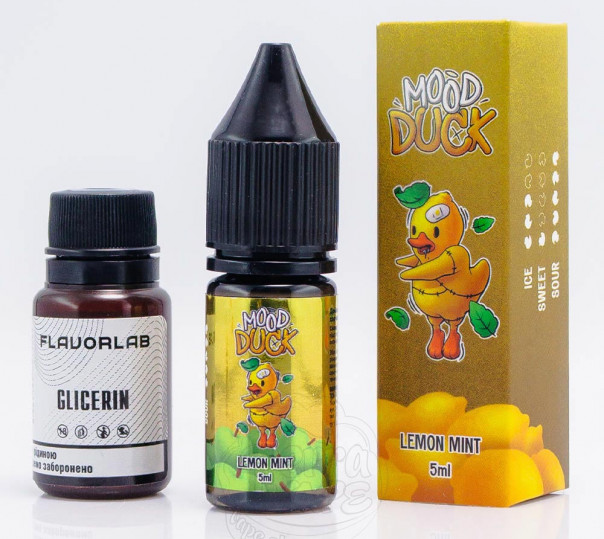 Рідина MoodDuck Salt Lemon Mint 10ml 50mg зі смаком лимону та м'яти (набір компонентів)