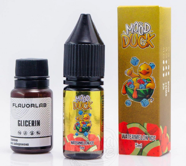 Рідина MoodDuck Salt Watermelon Ice 10ml 50mg зі смаком кавуну з льодом (набір компонентів)