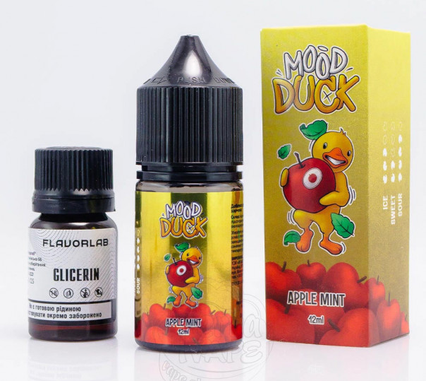 Жидкость MoodDuck Salt Apple Mint 30ml 50mg со вкусом яблока с ментолом (набор компонентов)