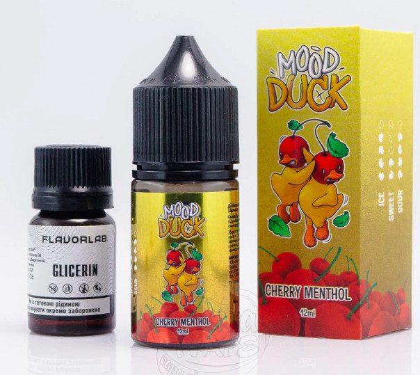 Жидкость MoodDuck Salt Cherry Menthol 30ml 50mg со вкусом вишни с ментолом (набор компонентов)