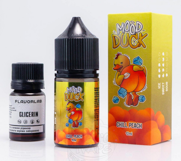 Рідина MoodDuck Salt Chill Peach 30ml 50mg зі смаком персику із холодком (набір компонентів)