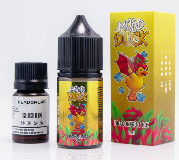 Рідина MoodDuck Salt Dragonfruit Ice 30ml 50mg зі смаком пітахаї з льодом (набір компонентів)