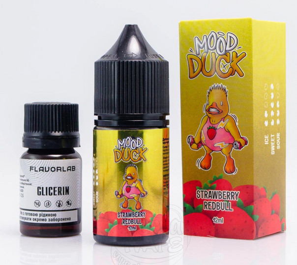 Рідина MoodDuck Salt Strawberry RedBull 30ml 50mg зі смаком полуничного енергетика (набір компонентів)