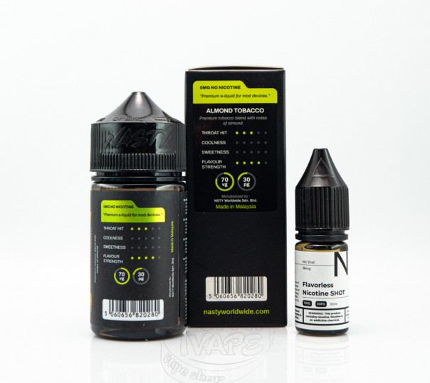 Рідина Nasty Organic Almond Tobacco Gold Blend 50ml 0mg зі смаком тютюну з медом та мигдалем Рідина Nasty Organic Almond Tobacco Gold Blend 50ml 0mg зі смаком тютюну з медом та мигдалем