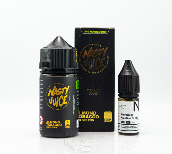 Рідина Nasty Organic Almond Tobacco Gold Blend 50ml 0mg зі смаком тютюну з медом та мигдалем