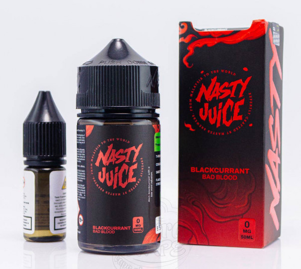 Жидкость Nasty Organic Shortfill Blackcurrant Bad Blood 60ml 3mg со вкусом черной смородины с мятой