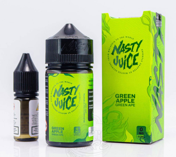 Рідина Nasty Organic Shortfill Green Apple Green Ape 60ml 3mg зі смаком зеленого яблука